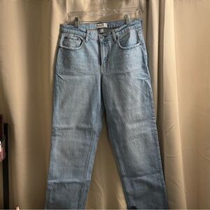 Abercrombie & Fitch Curve Love Light Blue Straight Mid Rise Jeans